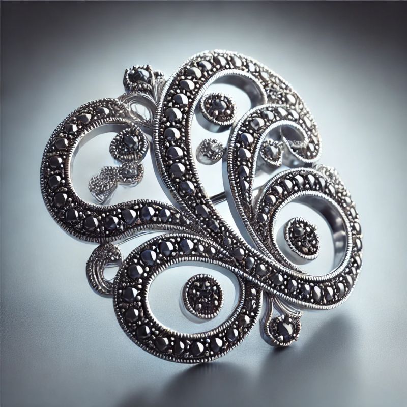 Marcasite brooch pin